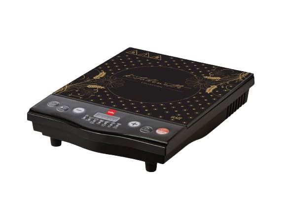 Cello Induction Cooker Blazing Glaze, 1600W | Power On/Off Push Button | Compact & Portable | Black