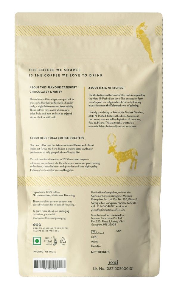 Blue Tokai Coffee Roasters Attikan Estate Medium Roast Ground Coffee