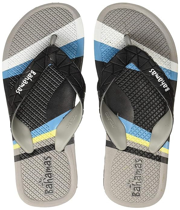 Bahamas Men's BH0102G Flip Flops | Black-Grey | 8 UK