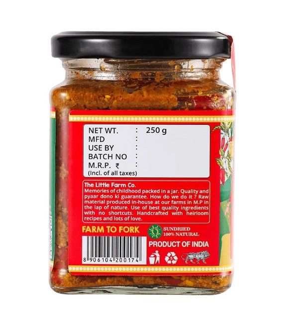 The Little Farm Red Chilli Pickle Achaar | No Preservatives
