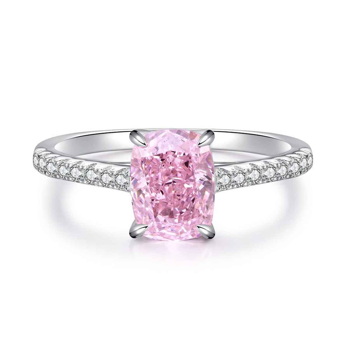 Beautynx Pink Cushion Shine Ring | Silver | BNX-RNG-0016