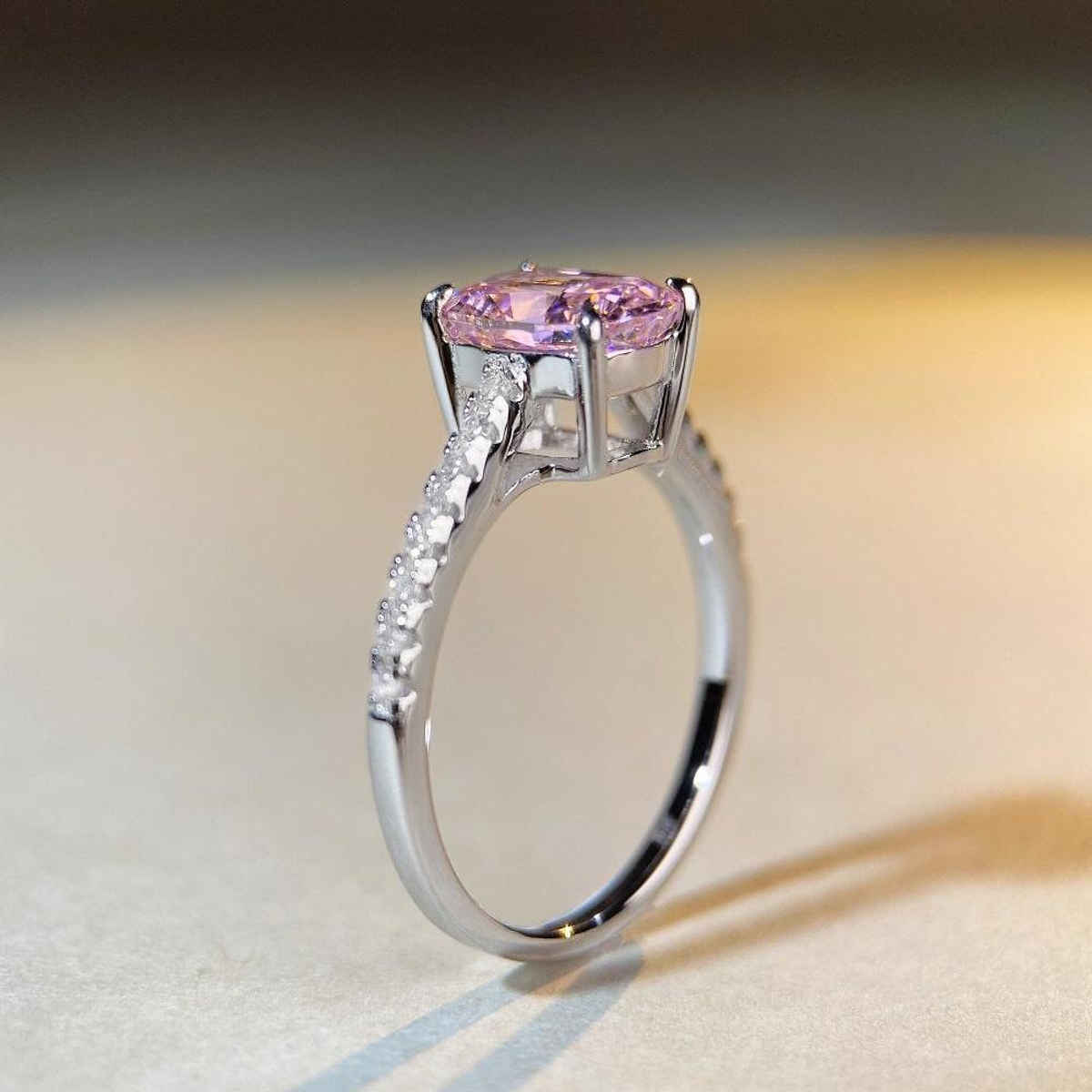 Beautynx Pink Cushion Shine Ring | Silver | BNX-RNG-0016