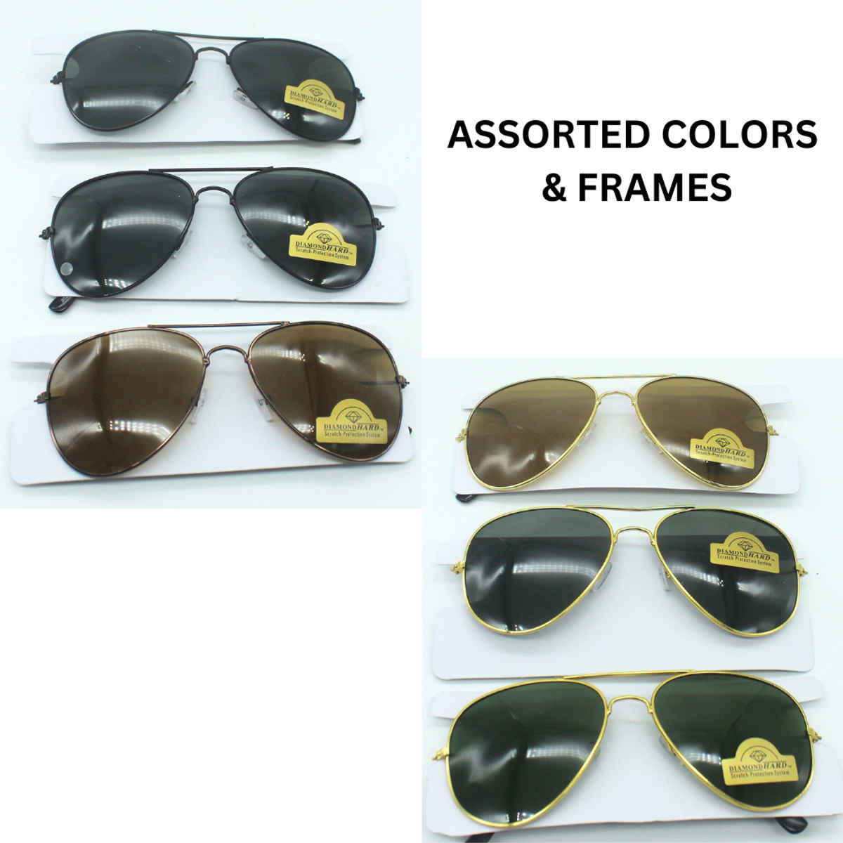 Se7en Unisex Metal Aviator Sunglasses | Assorted - M