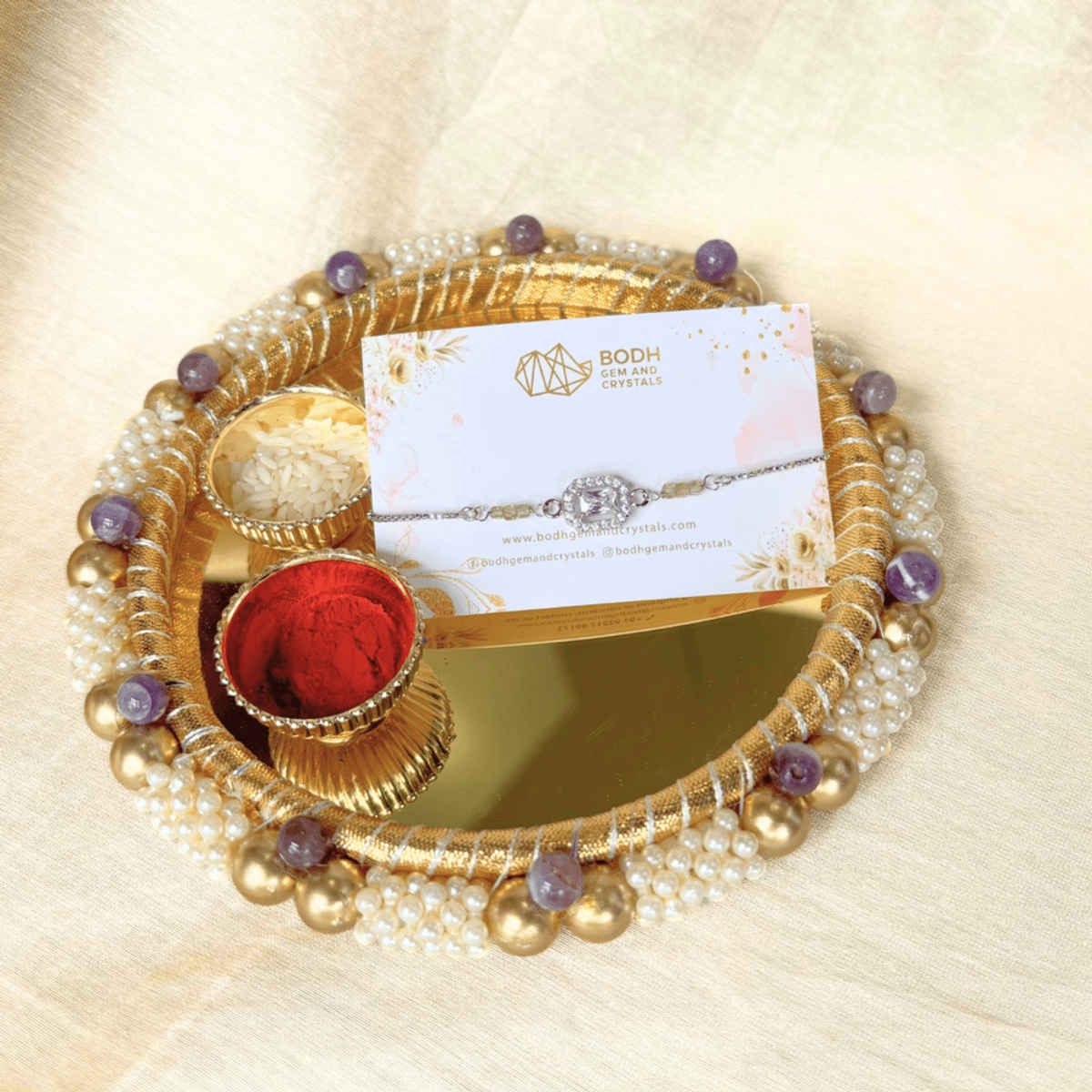 Bodh Gem and Crystals Peridot Silver Bracelet