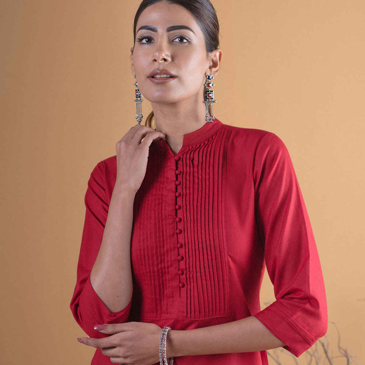 Libas Women Maroon Solid Straight Kurta - 4339XL