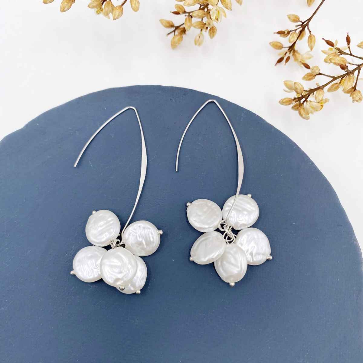 Just Lil Things Multiple White - Pearls Earrings | Jlt11104