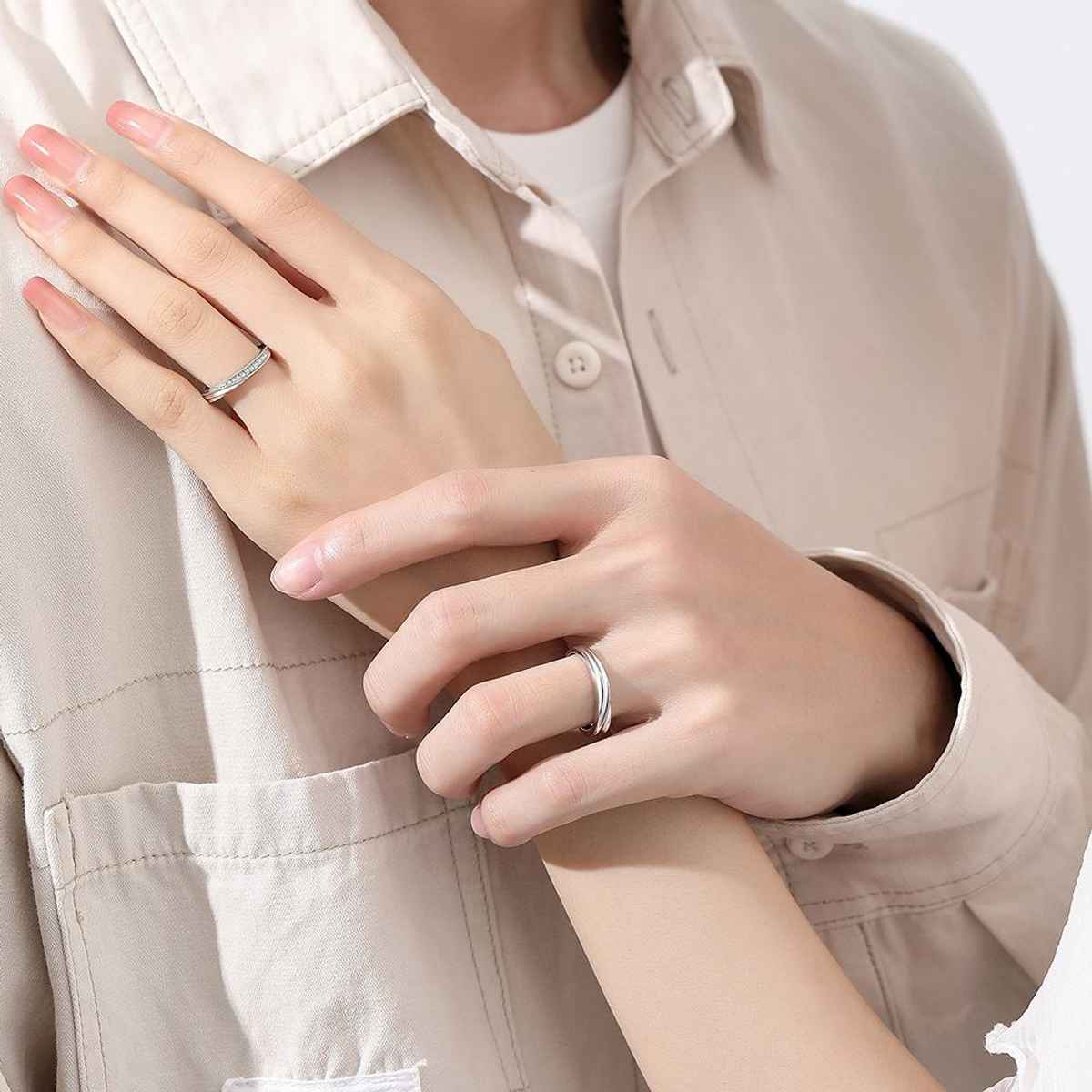 YouBella Silver Plated Heart Proposal Adjustable Couple Ring | YBRG-20322