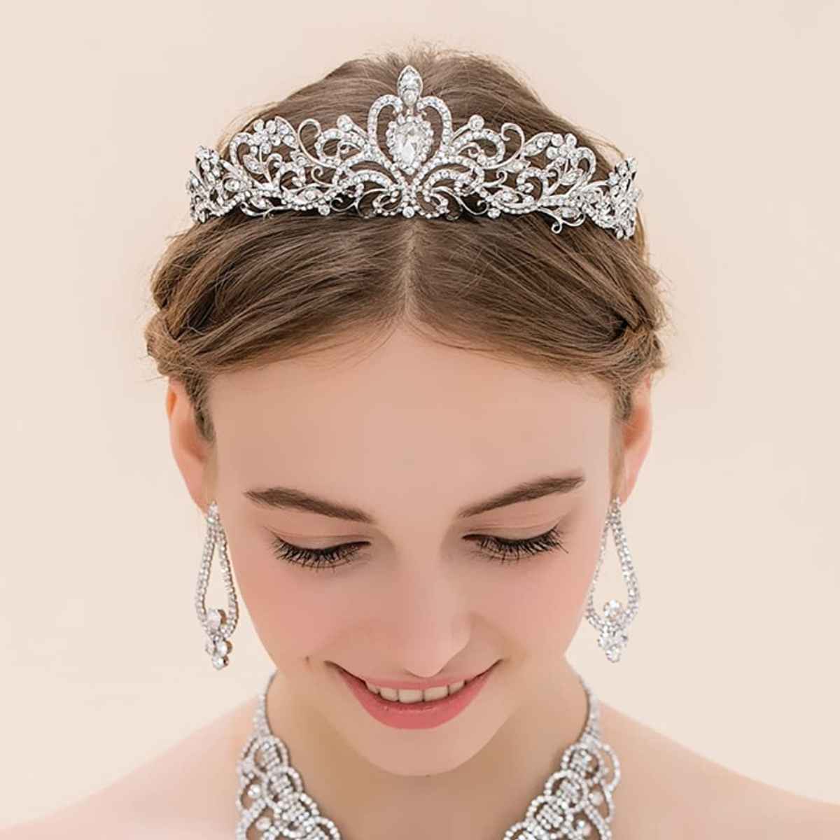 Shining Diva Fashion Crystal Tiara and Crown for Women Girls Kids Bridal Hair Accessories | 15412hb