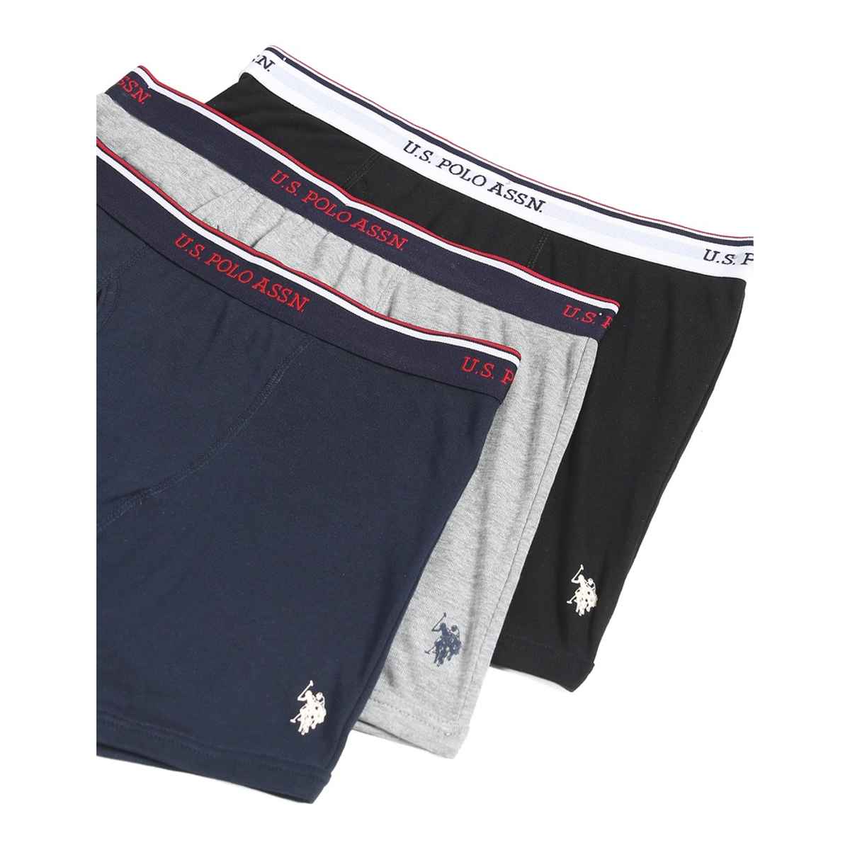 U.S. Polo Assn. | Underwear Pack of 3 | S | Trunks | I667 | Black, Grey Melange and Navy