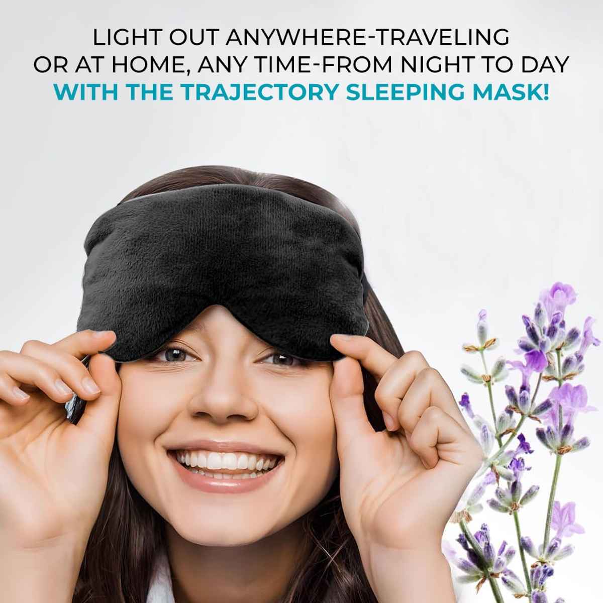 Trajectory Unisex Solid Microfiber Eye Mask | Black - Free Size