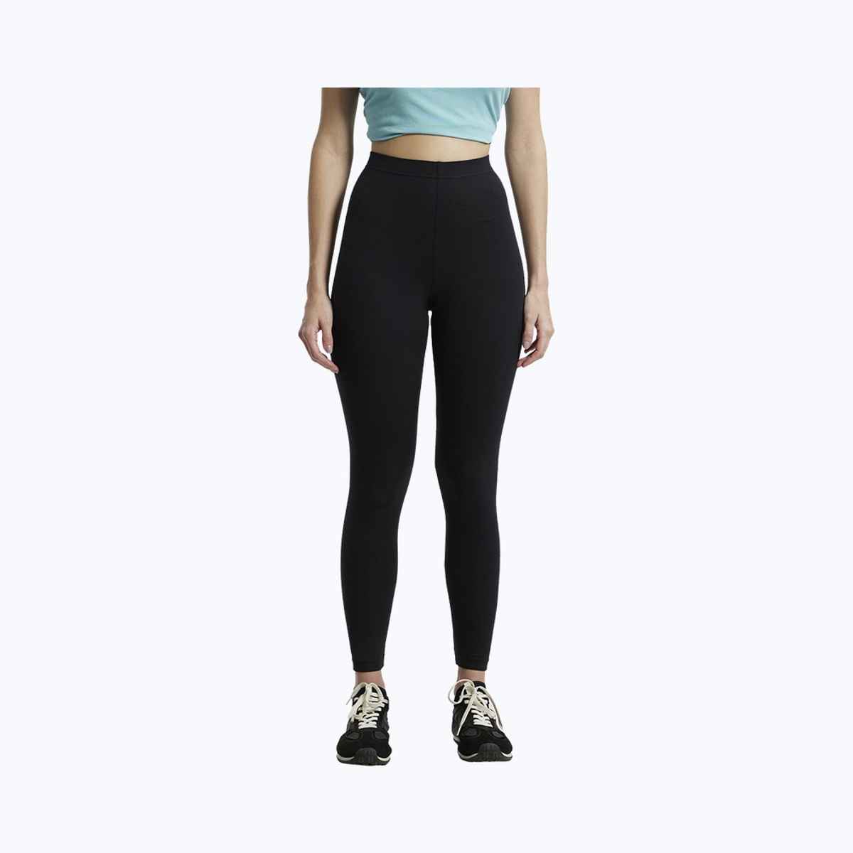 Jockey AW87 Super Combed Cotton Elastane Stretch Slim Fit Leggings | Black-M