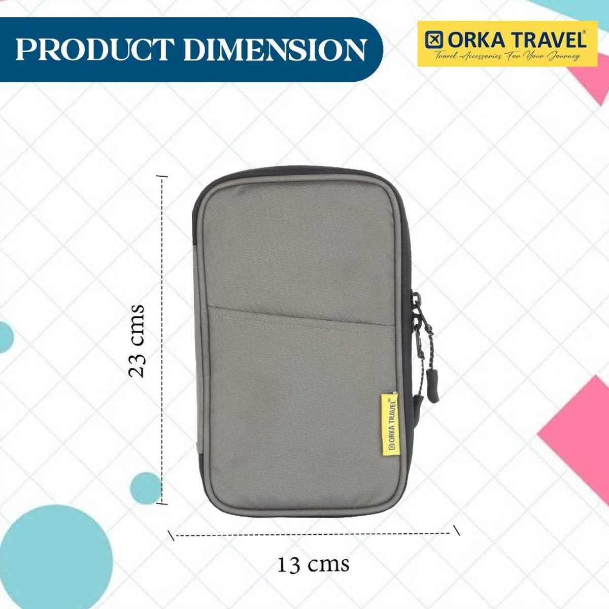 ORKA Unisex Solid Polyester Passport Holder | Grey