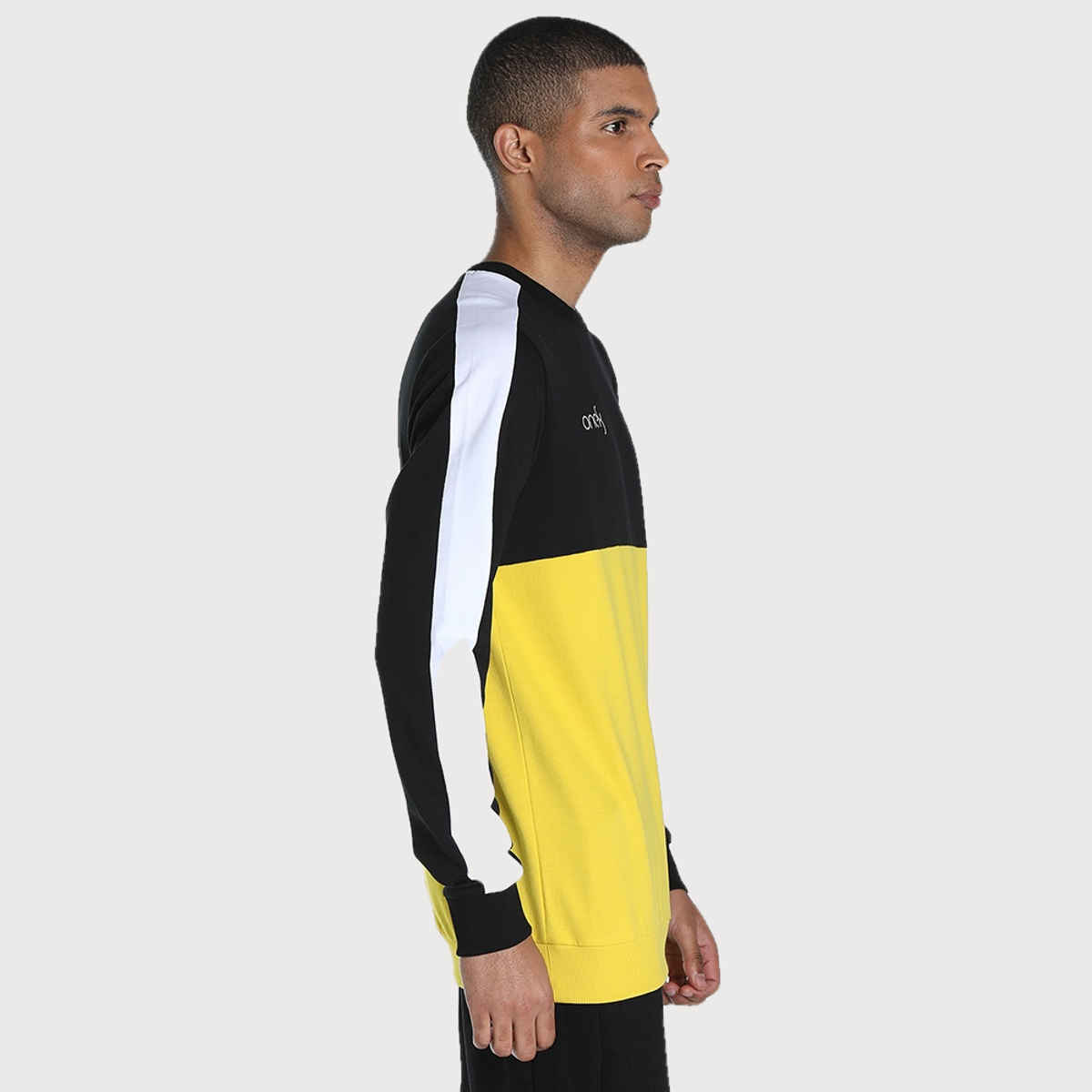 Puma Men's Sweatshirt Crew-Neck Colorblock X One8 - Yellow | M