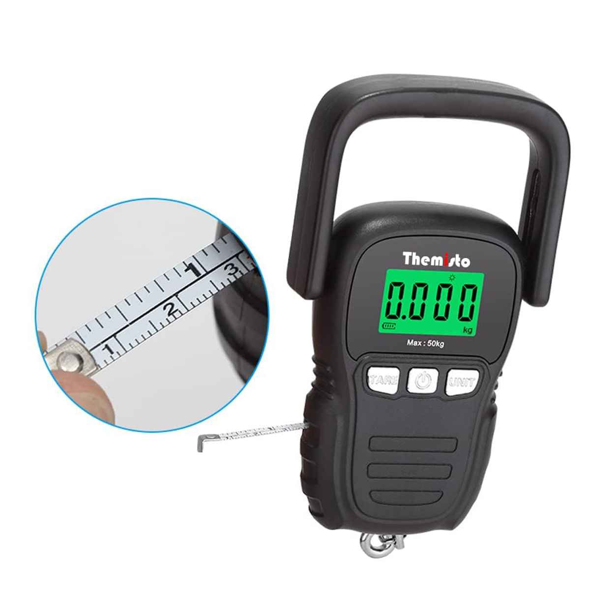 Themisto TH-WS12 Digital Hanging Travel Luggage Scale with Strap | Capacity - 50 kg