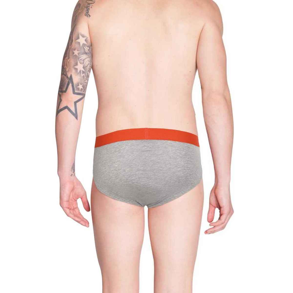 Pepe Jeans Mens Grey Melange 100% Cotton Solid Brief - Pack of 1 (L) Comfort Fit, Soft Fabric