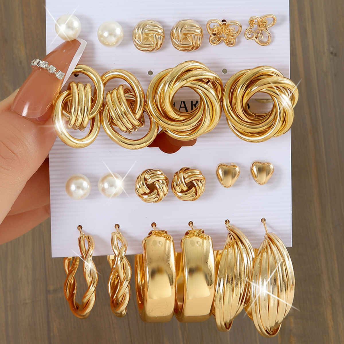 Shining Diva Fashion 11 Pairs Combo Set Stylish Hoop Stud Earrings for Women and Girls | 14949er