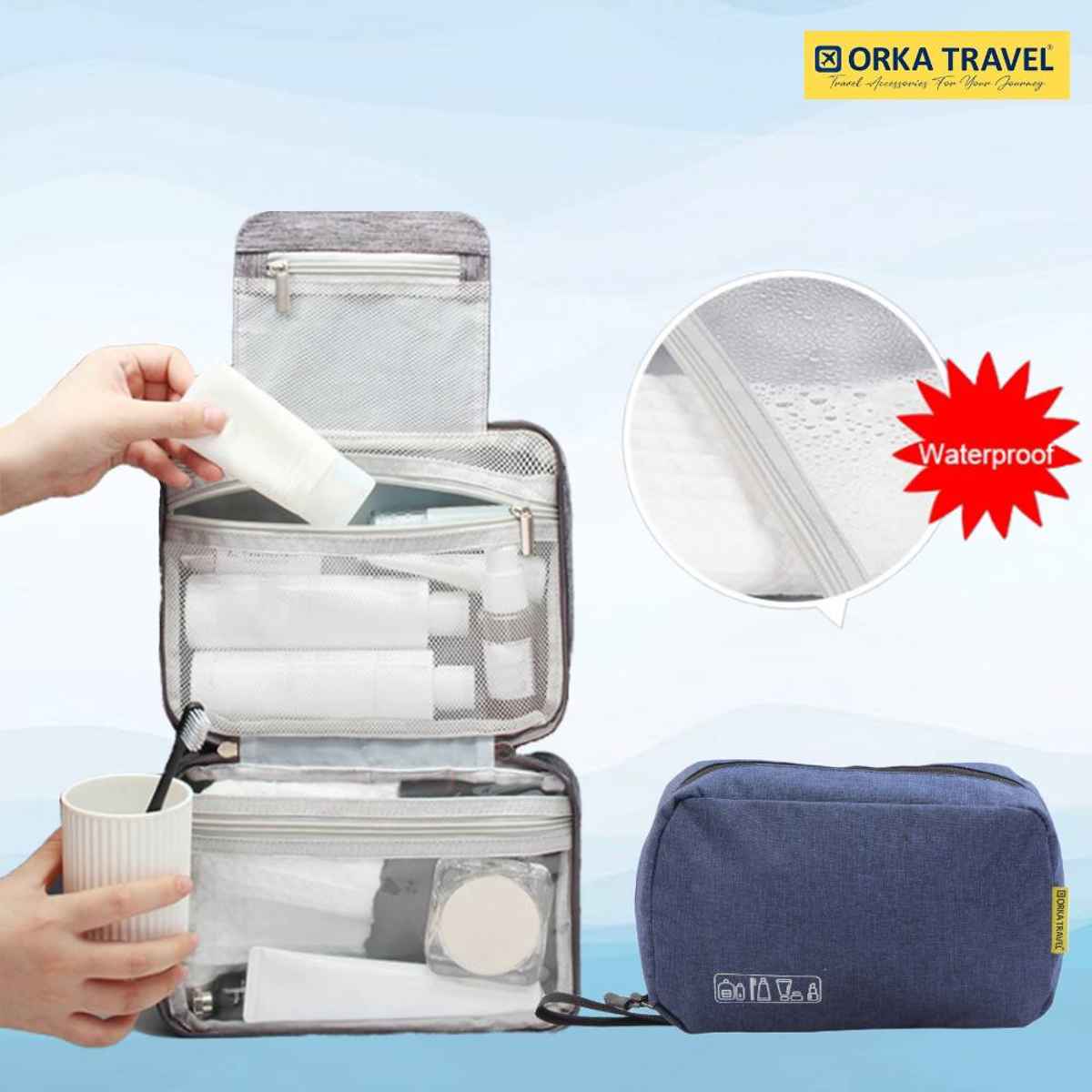 ORKA Women's Solid 300F 10 L Travel Pouch | Grey - Free Size