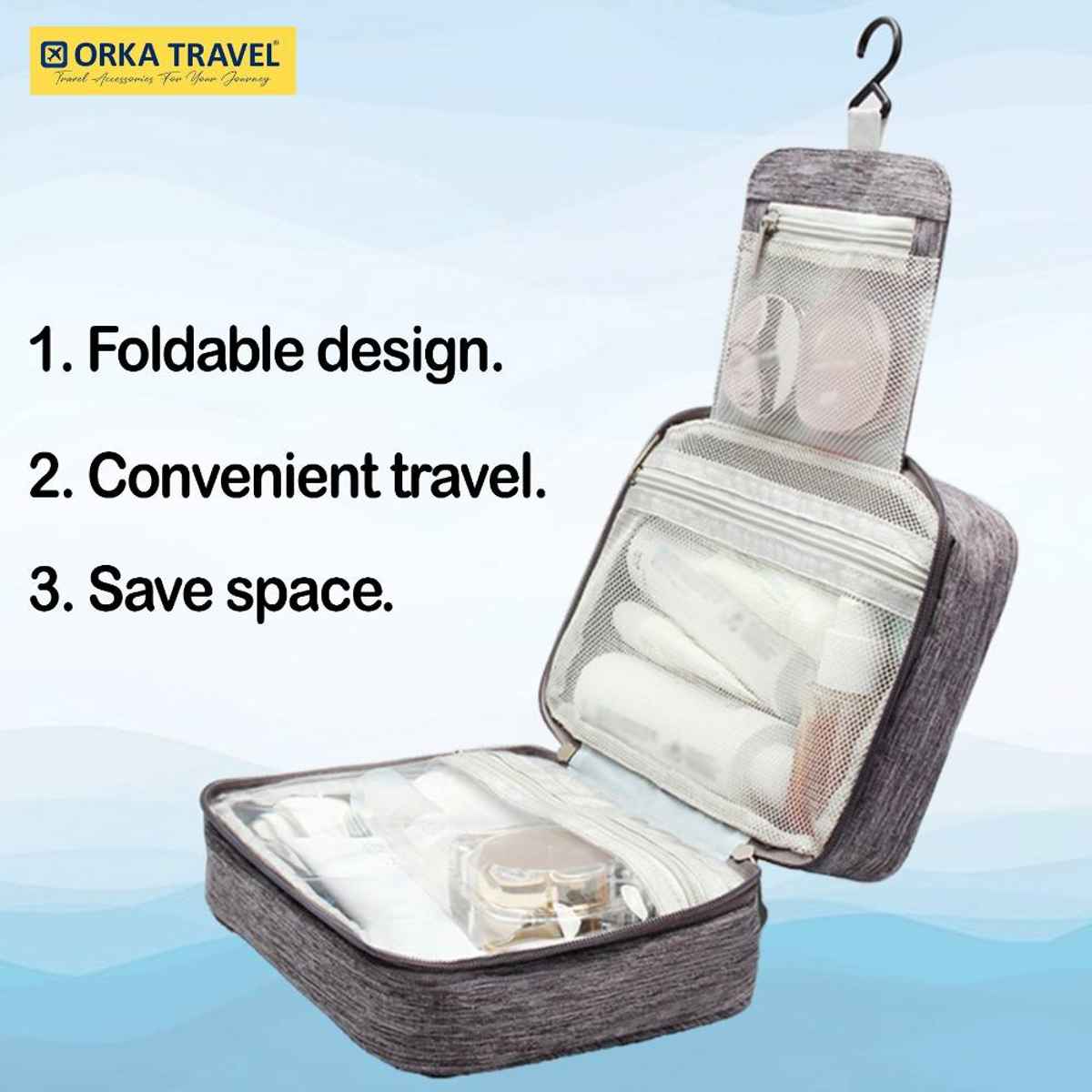 ORKA Women's Solid 300F 10 L Travel Pouch | Grey - Free Size