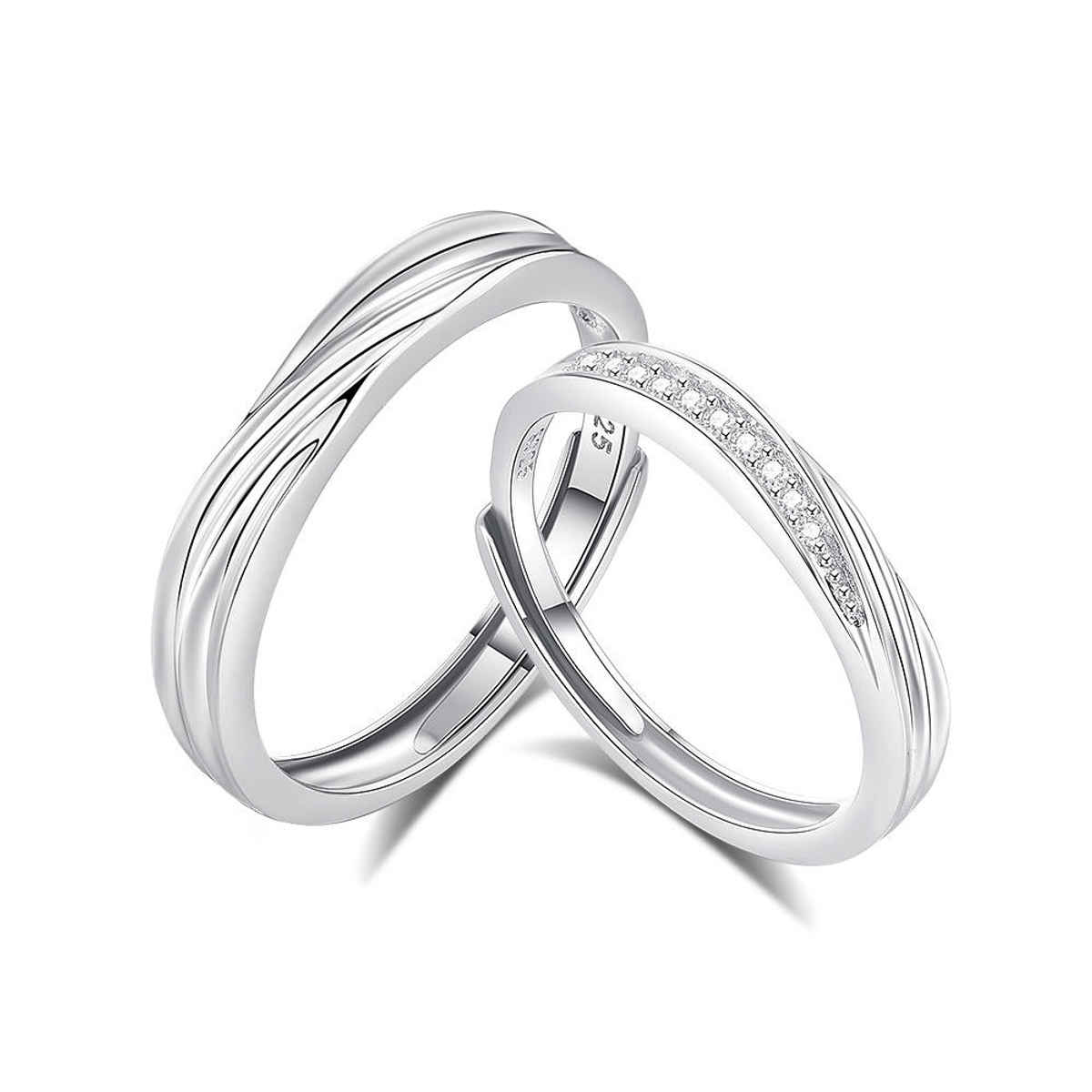 YouBella Silver Plated Heart Proposal Adjustable Couple Ring | YBRG-20322