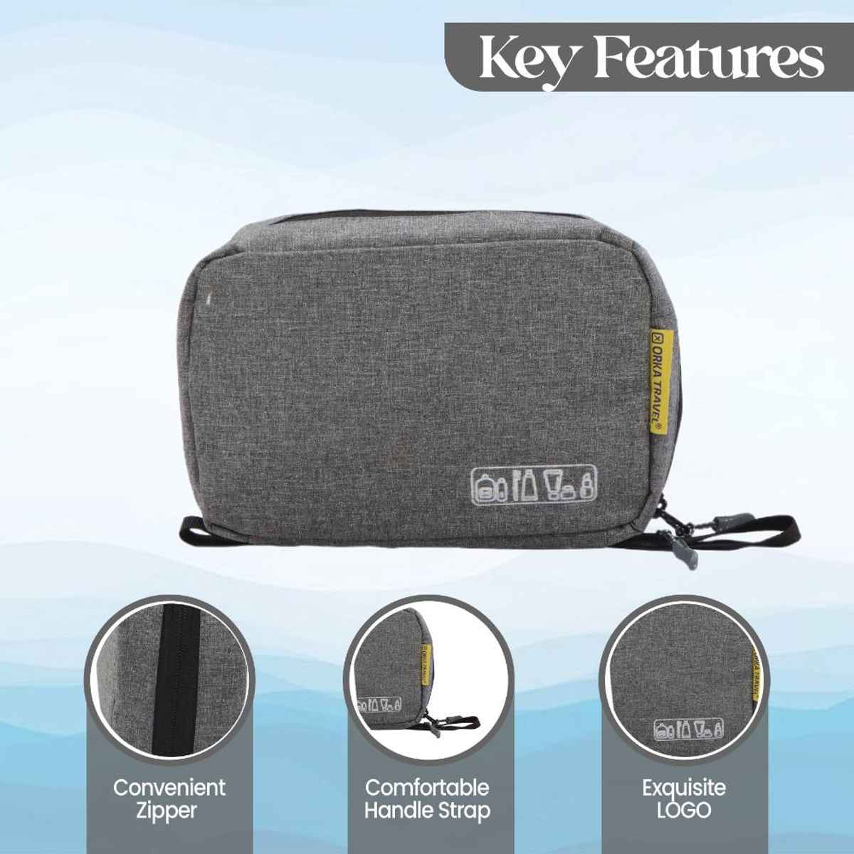 ORKA Women's Solid 300F 10 L Travel Pouch | Grey - Free Size