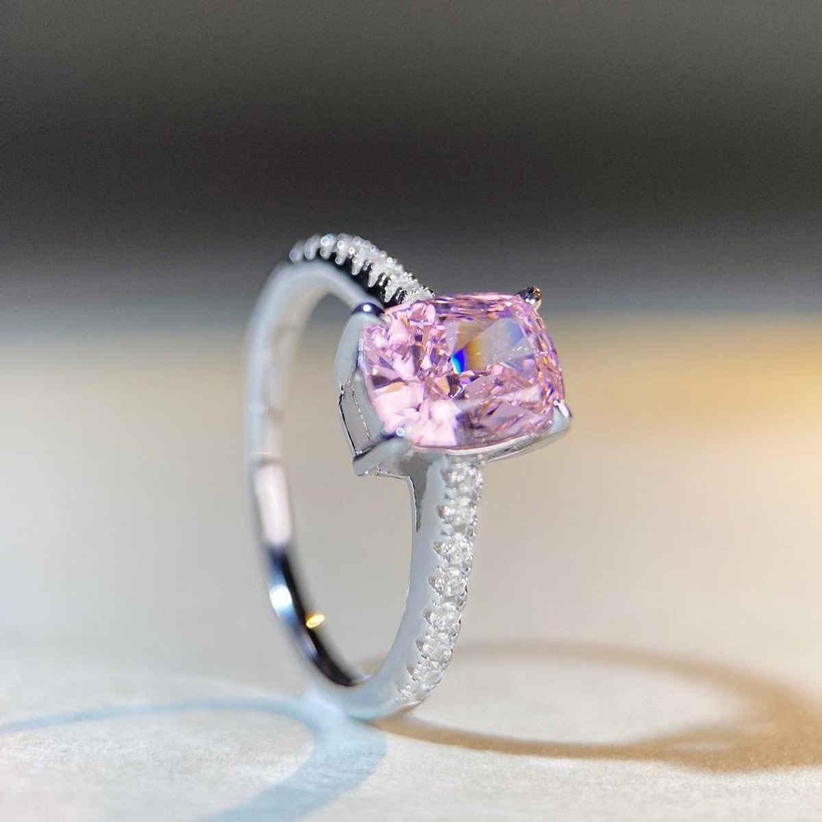 Beautynx Pink Cushion Shine Ring | Silver | BNX-RNG-0016