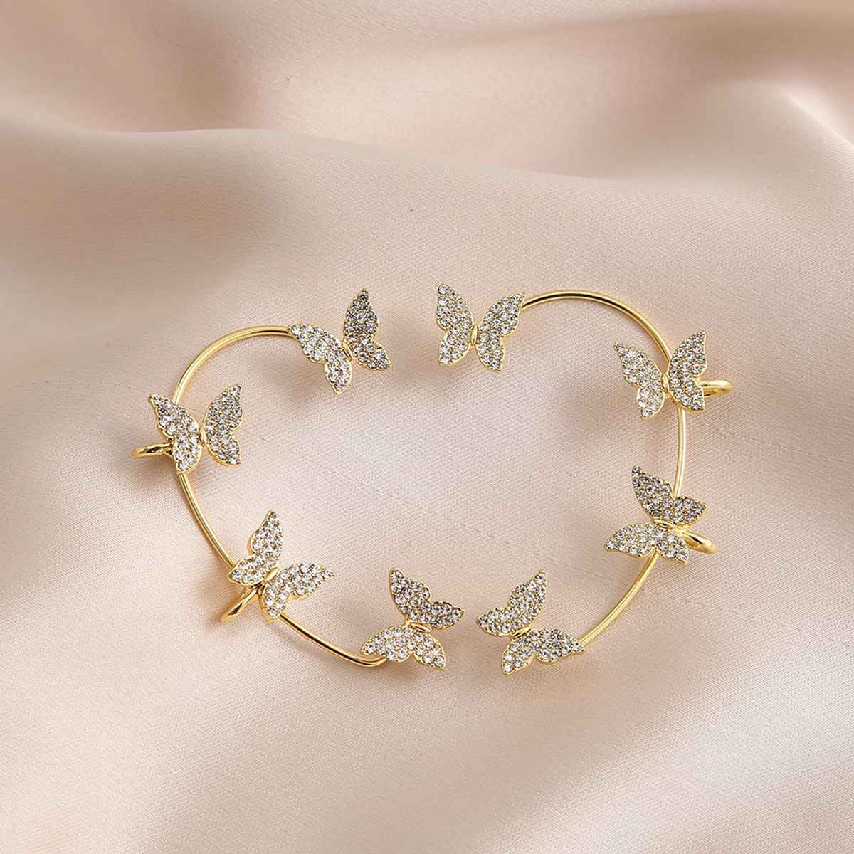 Shining Diva Fashion Stylish 2 Pcs Combo Clip on Ear Cuff Earrings for Women and Girls | 15590er