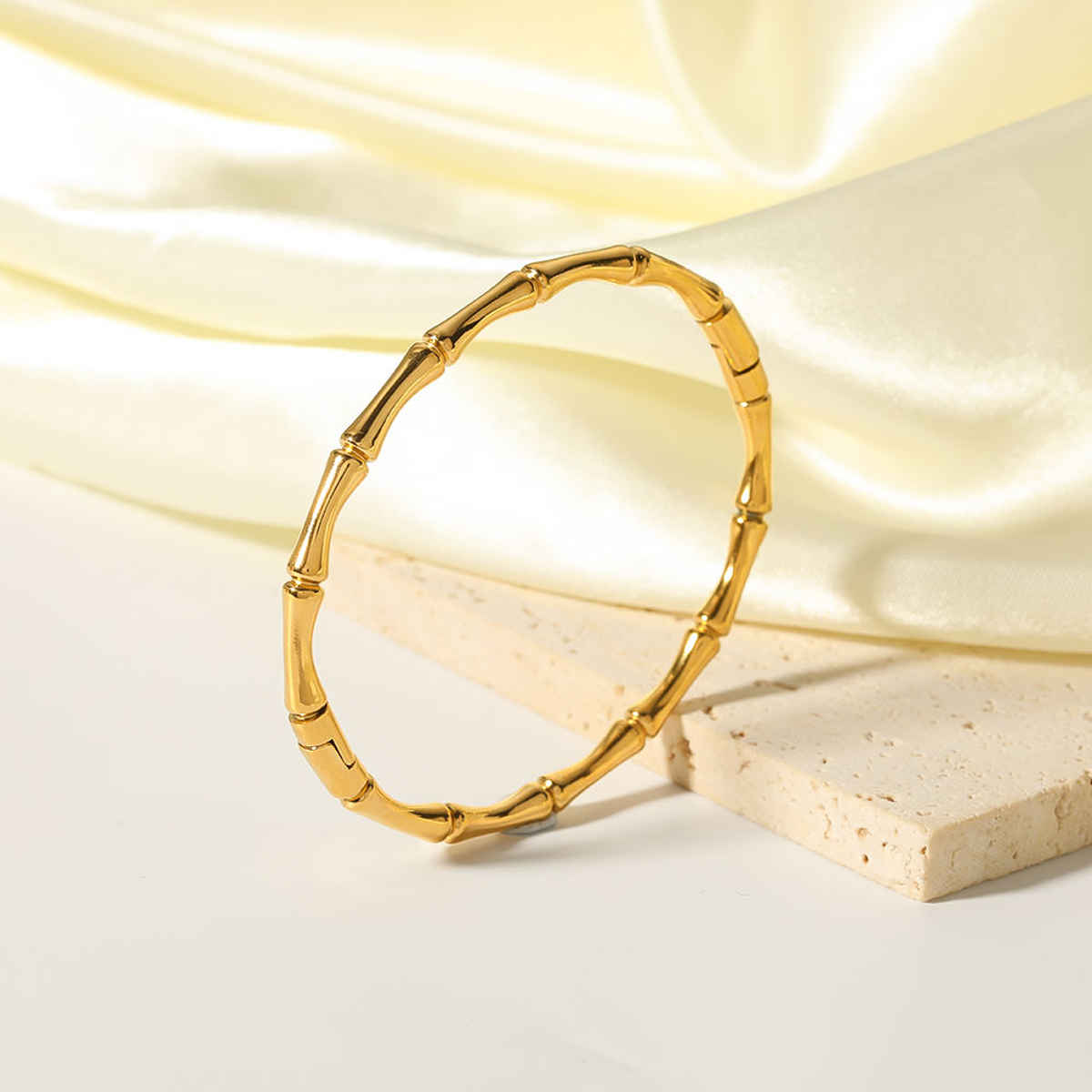 Beautynx Golden Bamboo Anti tarnish Bracelet | BNX-BR-0010 - Gold