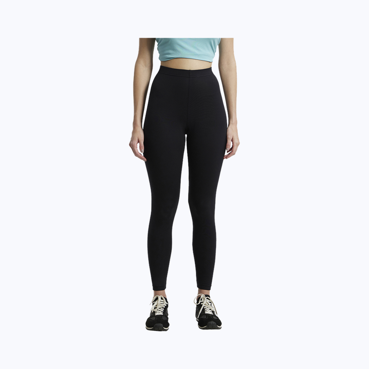 Jockey AW87 Super Combed Cotton Elastane Stretch Slim Fit Leggings | Black-L
