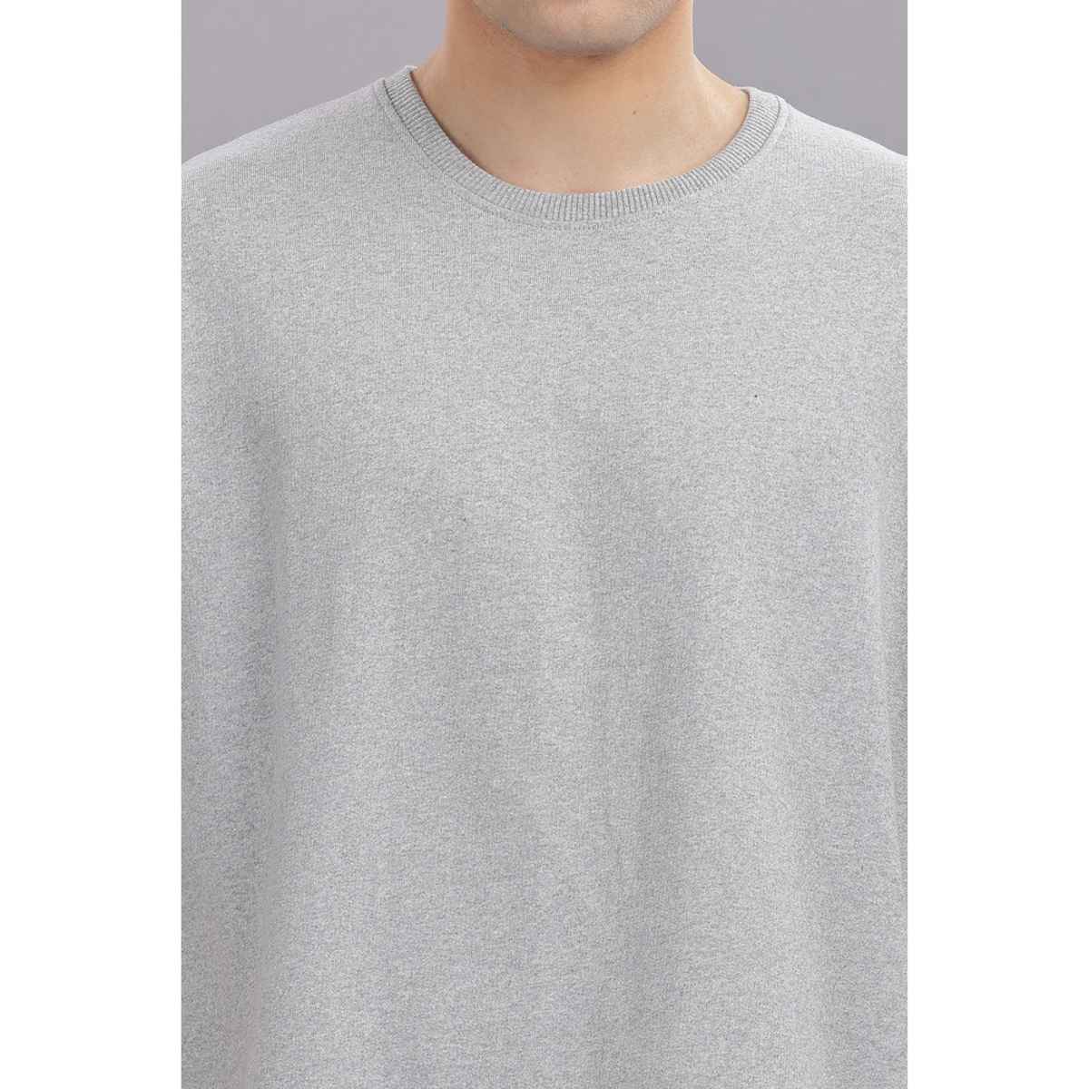 Springman Men Cotton French Terry Oversized T-shirt | Grey - L