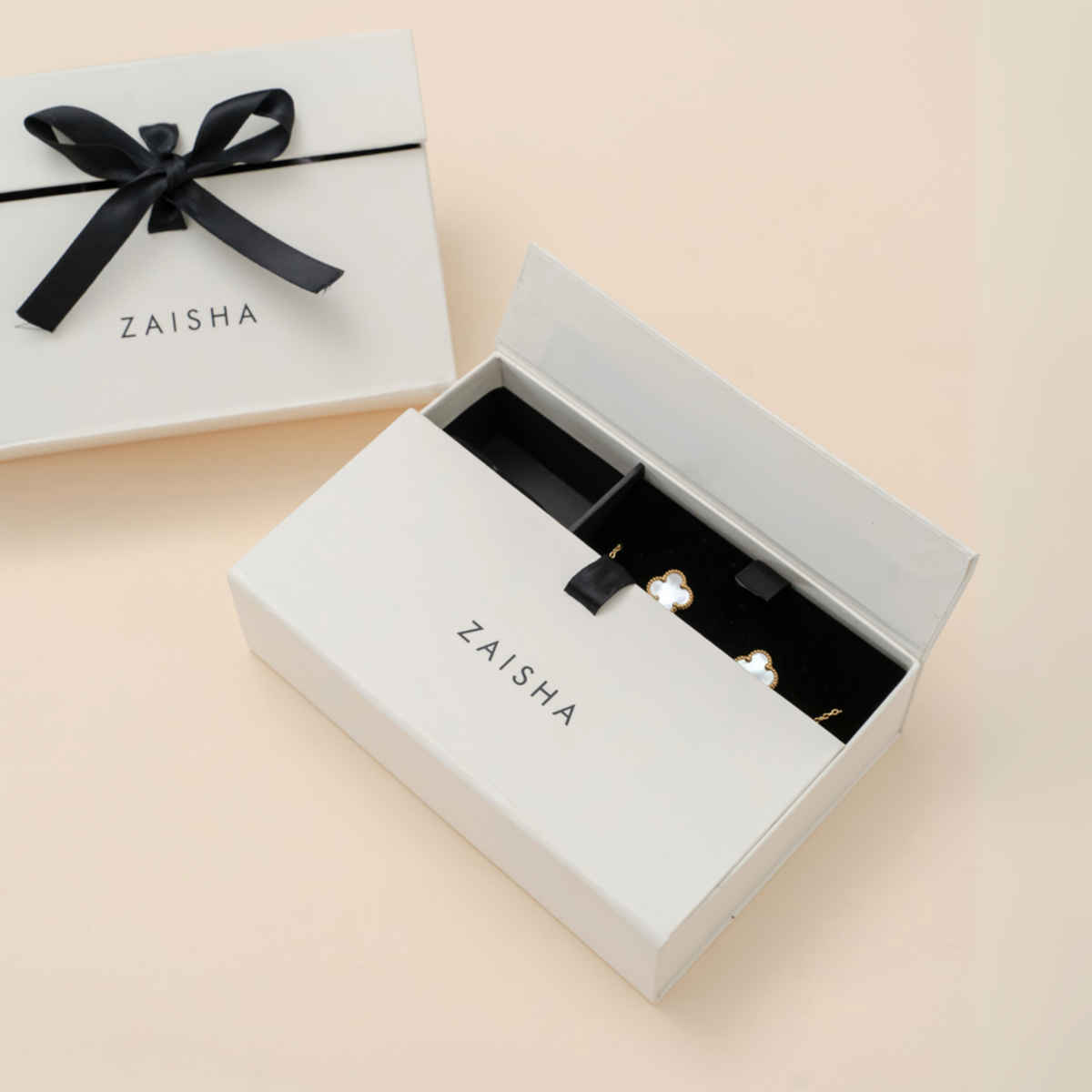 ZAISHA Clover Jewellery Gift Box | 18K Gold Plated | Rakhi Gifts