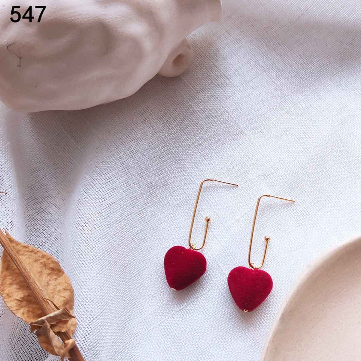 Just Lil Things Red Heart Earrings | Jlt10402