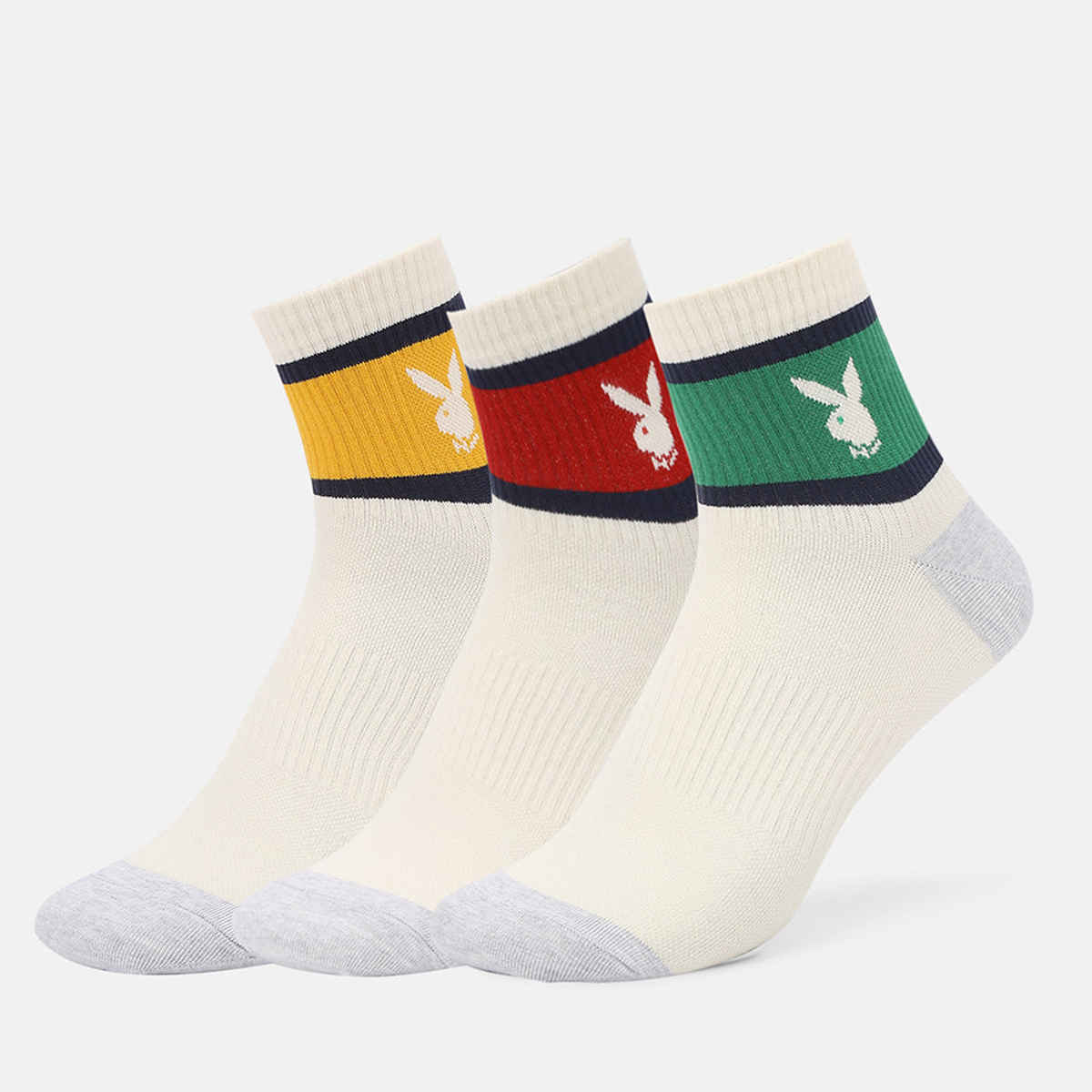 SocksXpress Mens Playboy High Ankle Socks - Free Size | UK 7 to UK 11