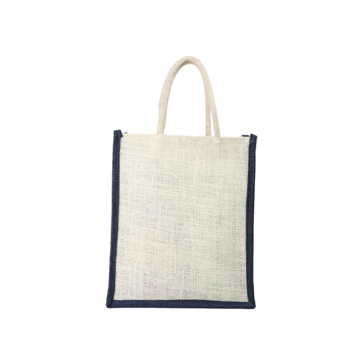 Navum Women's Solid Jute 5 L Jute Bag | Beige and Blue - L