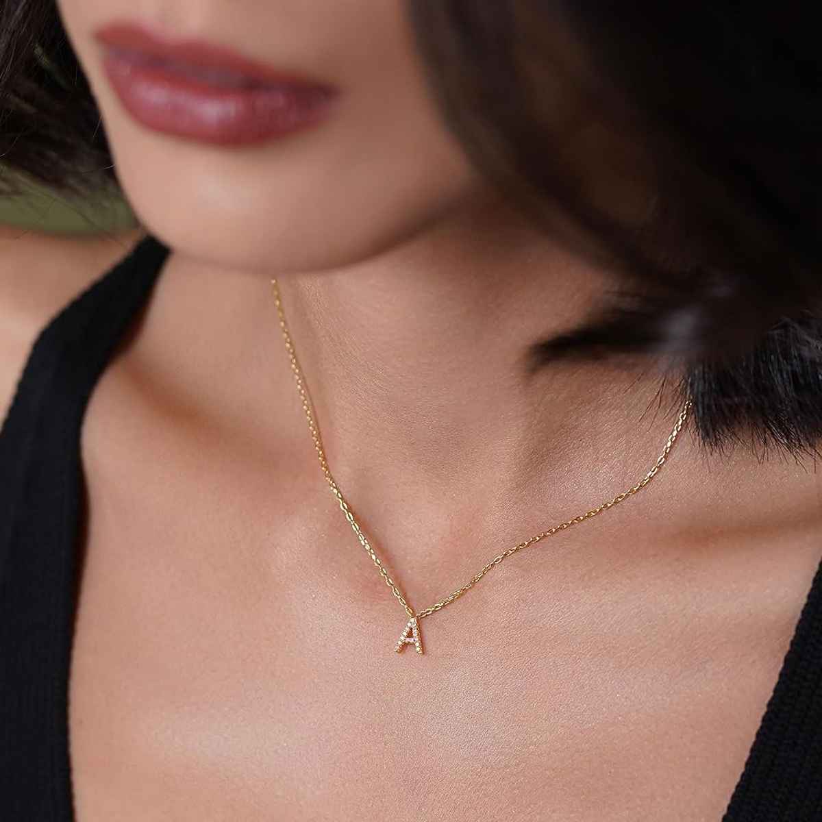 ZAISHA 18K Gold Plated Dainty Initials Necklace (A) | Birthday | Anniversary | Valentines gift