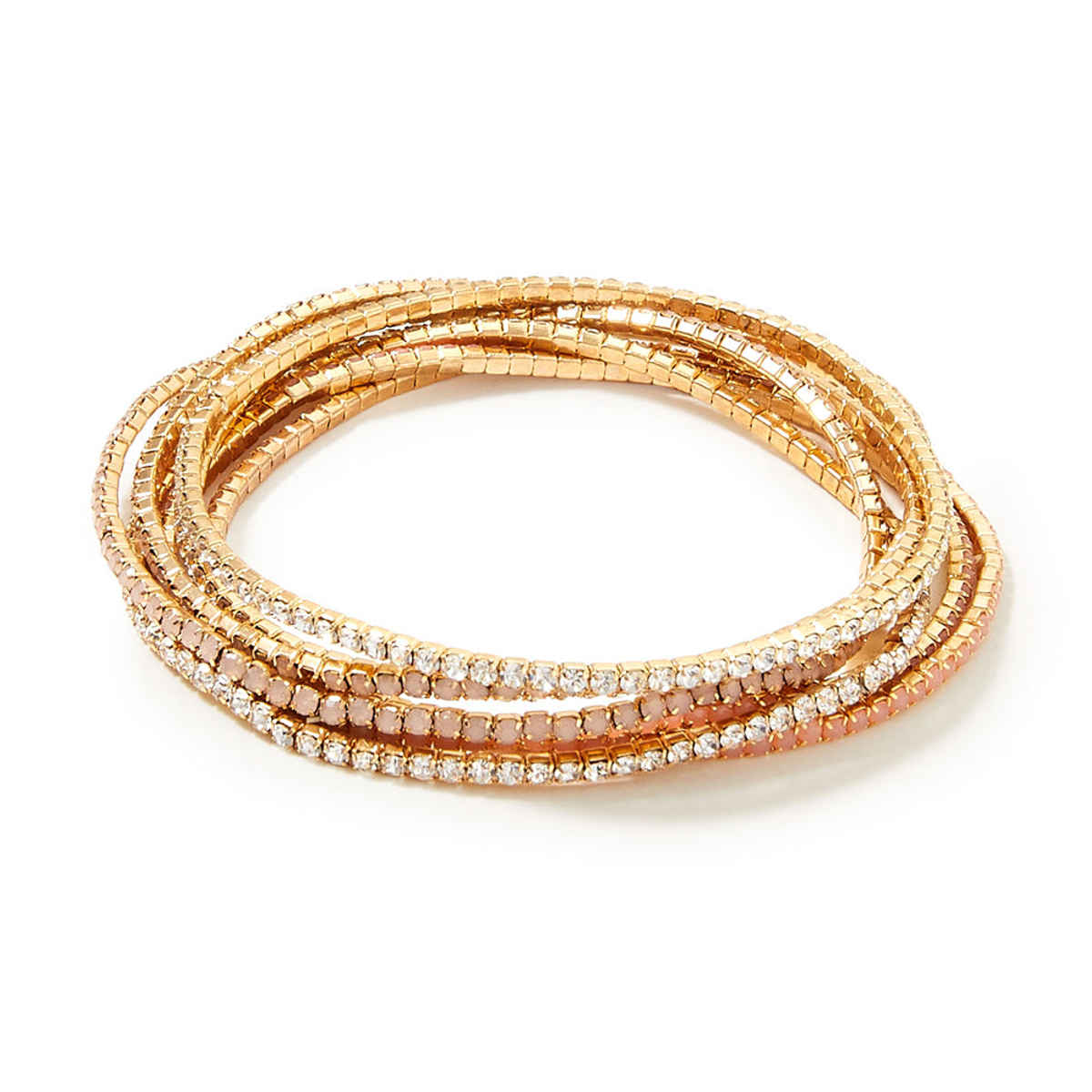 Accessorize London Women Pack Of 7 Faith Sparkle Stretch Bracelet