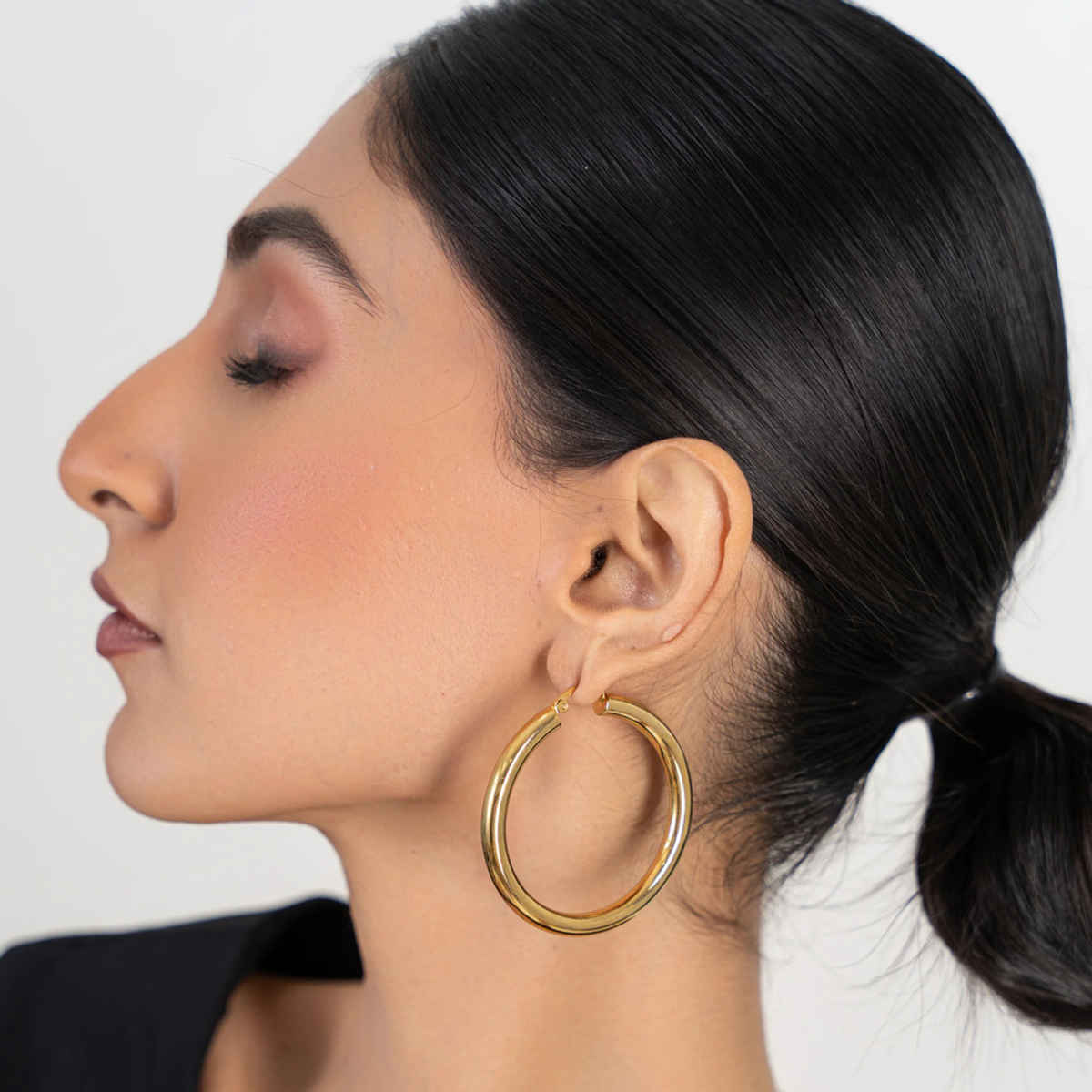 ZAISHA 18K Gold Plated Statement Zella Hoops | Large | Birthday | Anniversary | Valentines gift