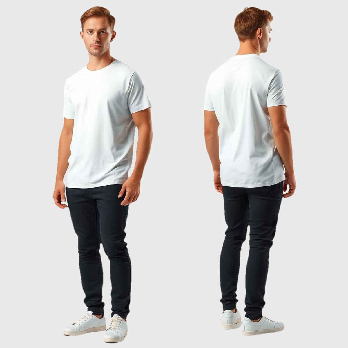 Springman Men Pure Cotton Solid Round Neck T-shirt | White - L
