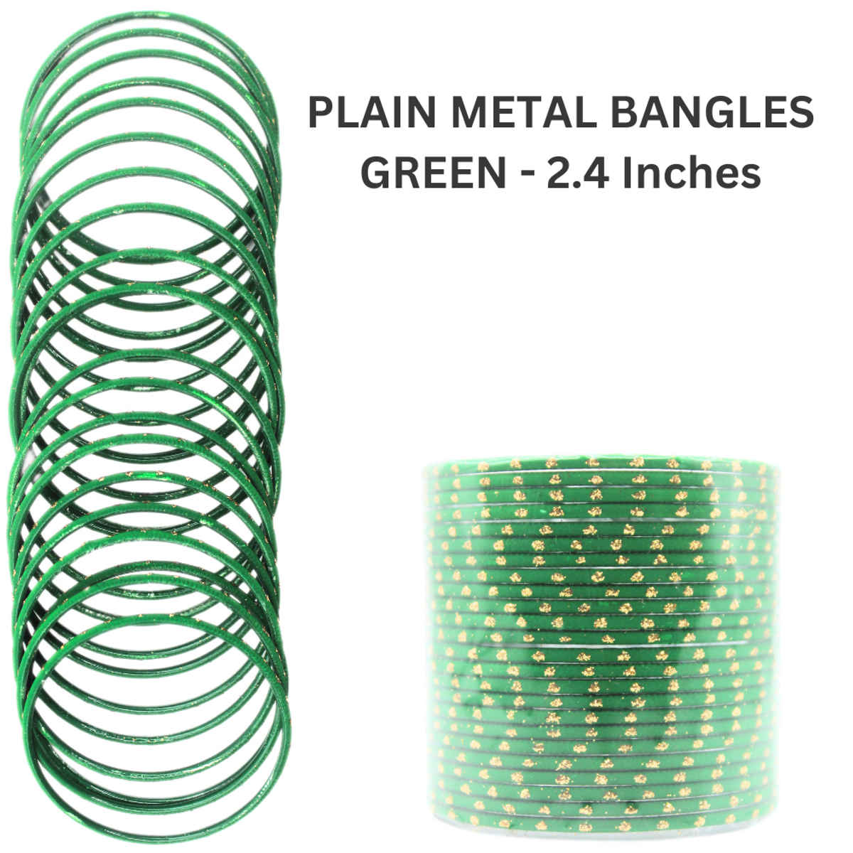 Bangles Green Size 2.4 Inch Metal