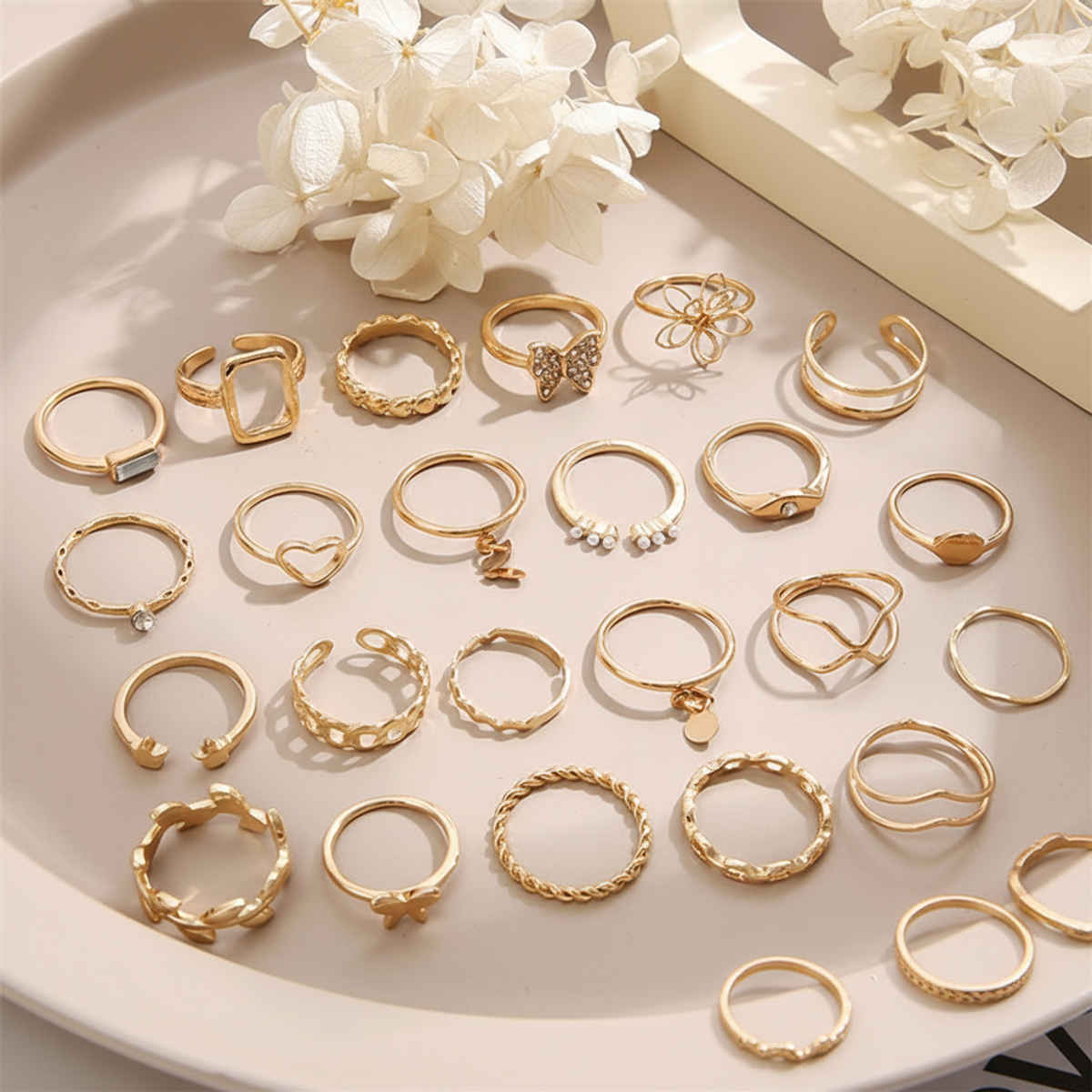 Shining Diva Fashion 23 Pcs Latest Stylish Rings for Women and Girls | 14842r