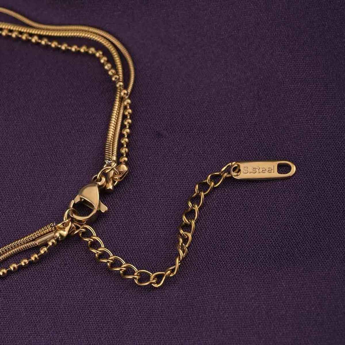 Palmonas Golden Layers With Stone Necklace