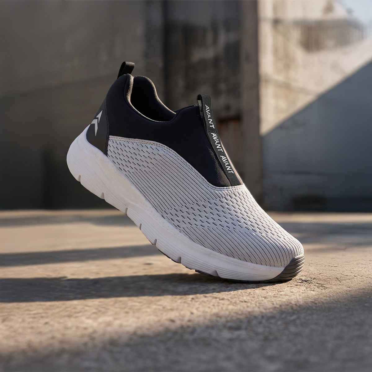 Avant Men's Sigma Slip on Walking Shoes | Light Grey-Black | UK 10