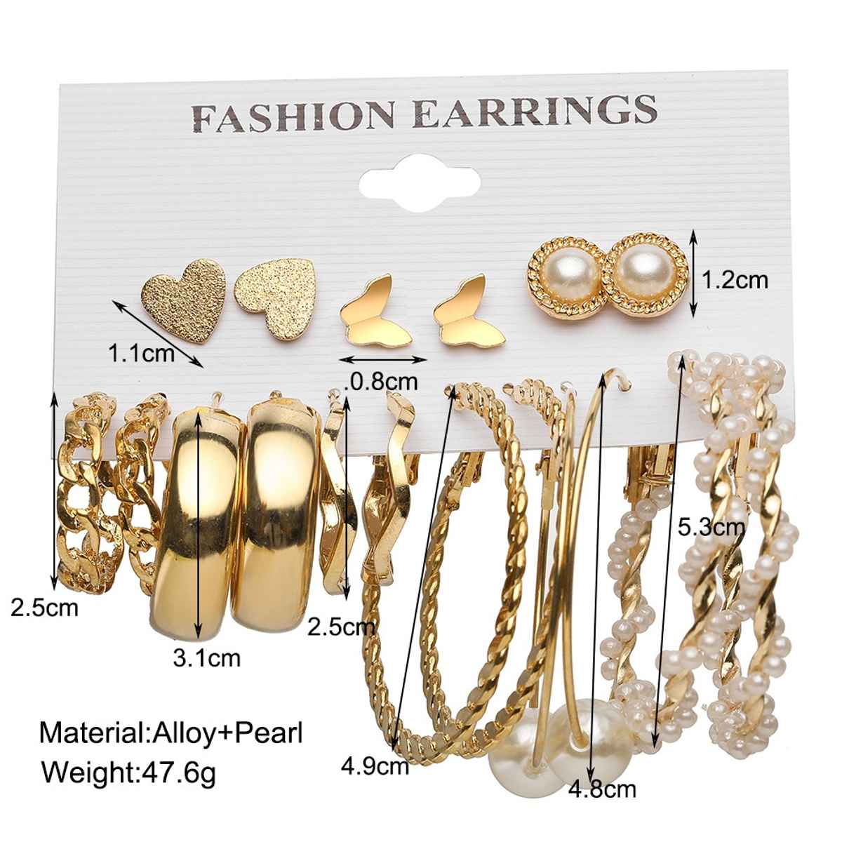 Shining Diva Fashion Latest Stylish 9 Pairs Combo Earrings for Women and Girls | 13670er