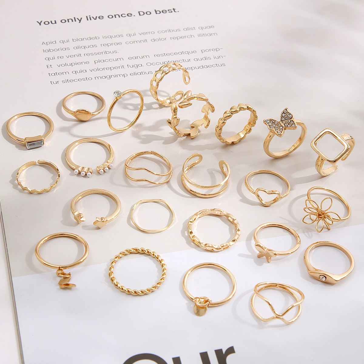 Shining Diva Fashion 23 Pcs Latest Stylish Rings for Women and Girls | 14842r