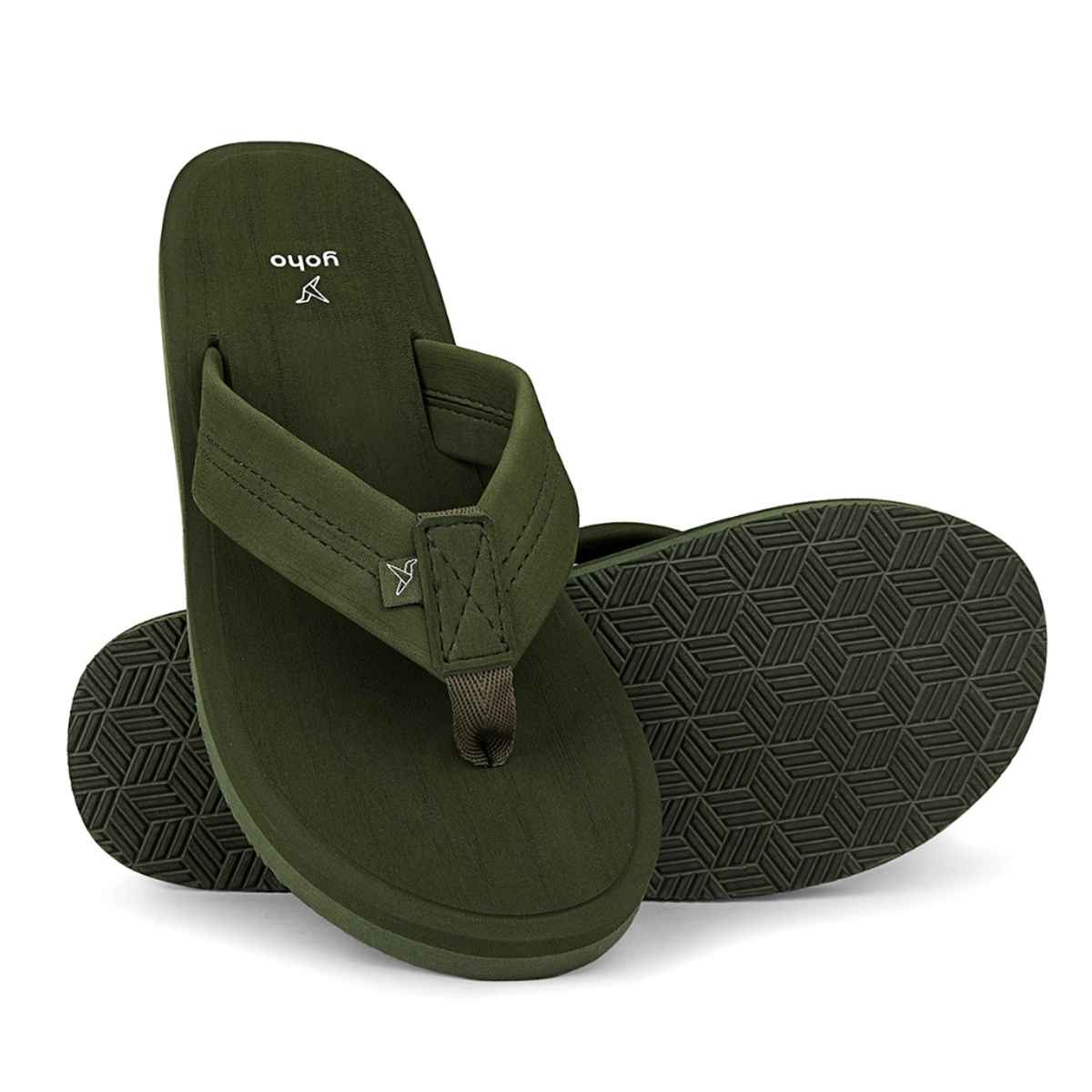 Yoho Men Slippers Bubbles | Olive Green | UK 10