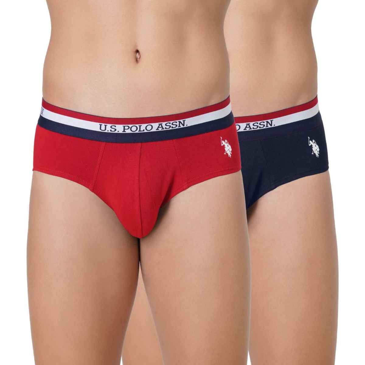 U.S. Polo Assn. | Underwear Pack of 2 | M | Briefs | EB002 | Red and Navy