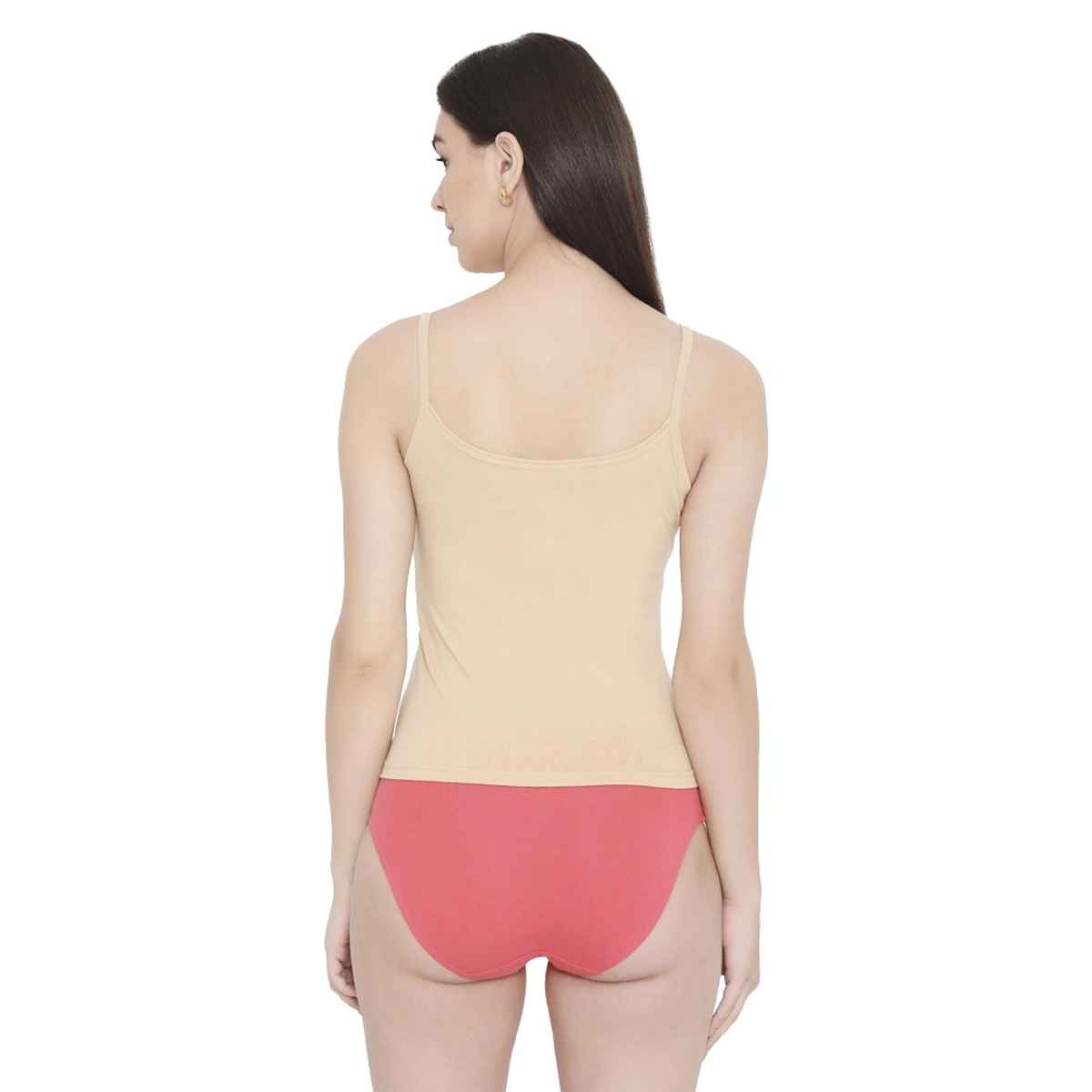 Feelings Camisole 02 Adjustable Strap | Pack of 2 | Skin and Pink | M