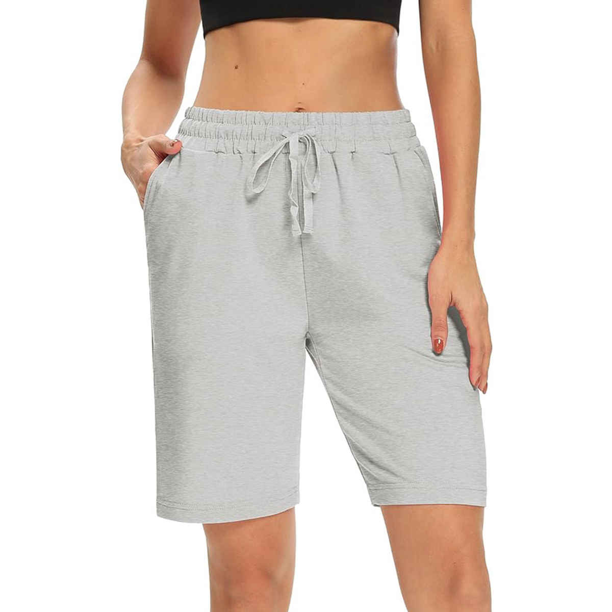 Hotfits Women's Solid Regular Casual Shorts | Grey - S