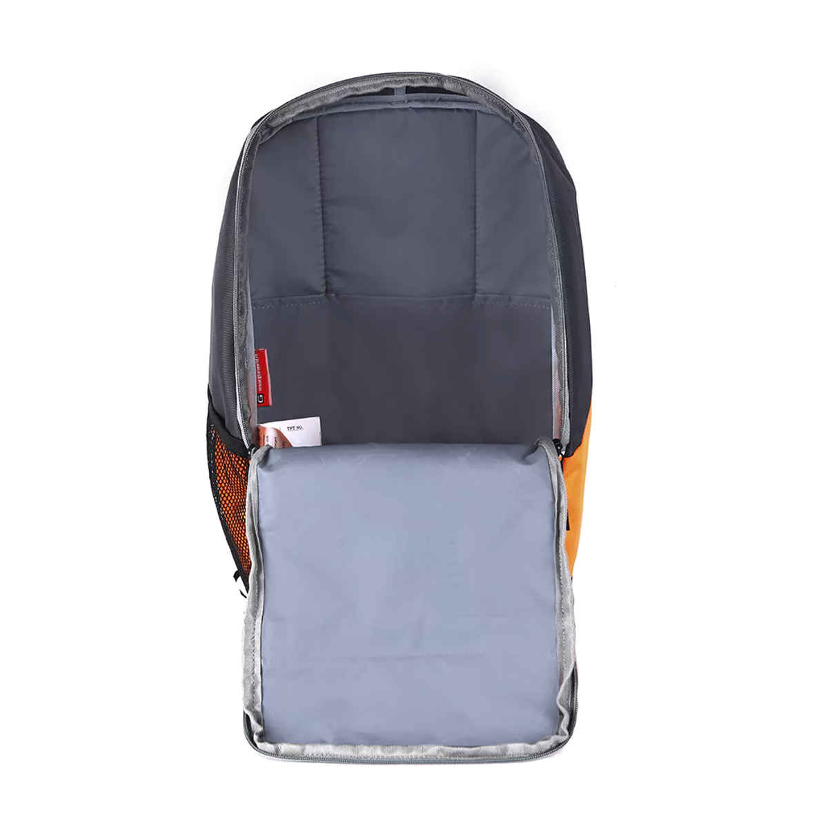 Gear Unisex Colorblocked Polyester 17 L Top Handle Backpack | Grey and Orange - XL