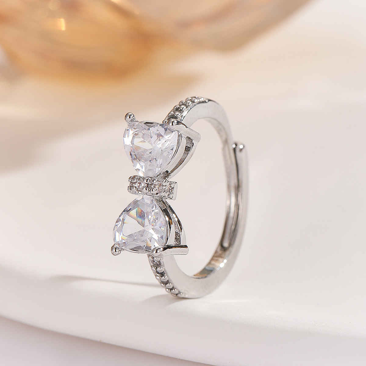 Beautynx Twin Crystal Shine Ring | Silver | BNX-RNG-0028