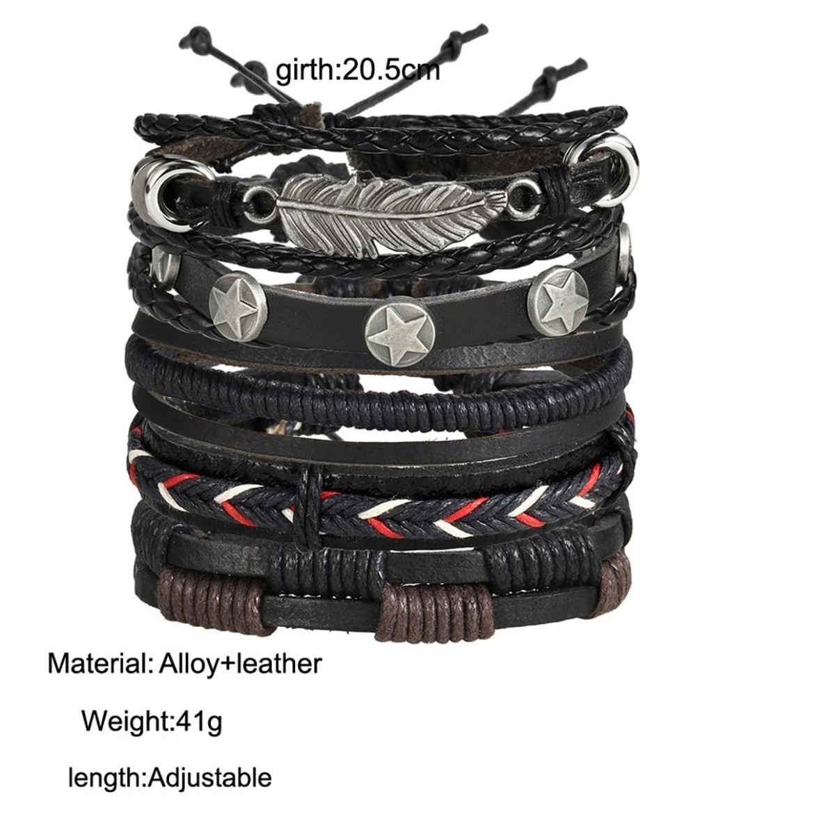 Shining Diva Fashion Stylish Multi Strand Leather Bracelet for Men | 9904b